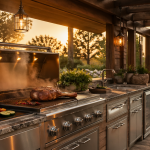 barbecue cuisine extérieure élégant sous pergola