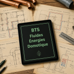 bts plomberie plans et outils sur bureau