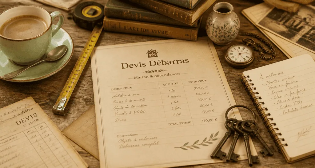 devis debarras documents bureau objets