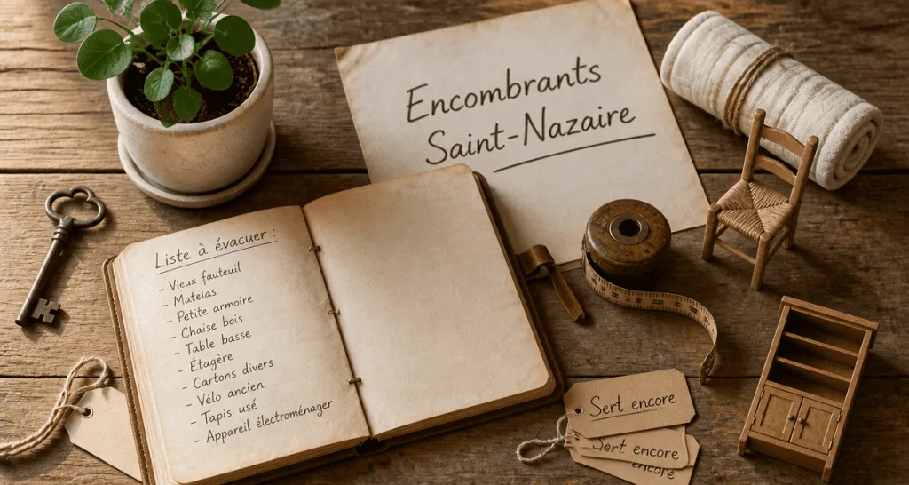 Liste objets encombrants Saint-Nazaire sur table