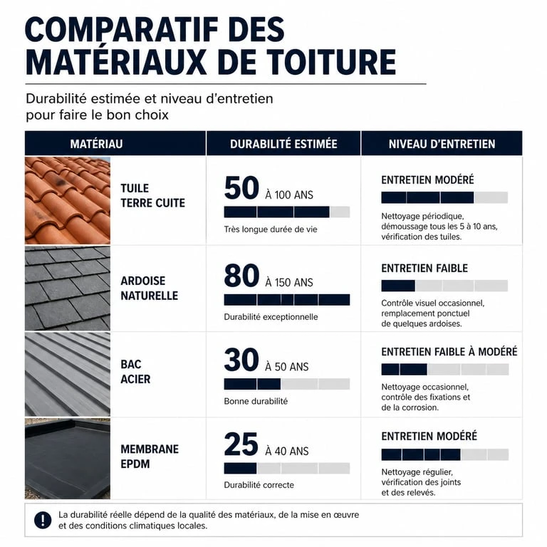 Comparatif des matériaux de toiture : durabilité et entretien pour votre projet Top Toiture