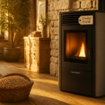 poêle à granulés palazzetti 9kw prix dans salon rustique
