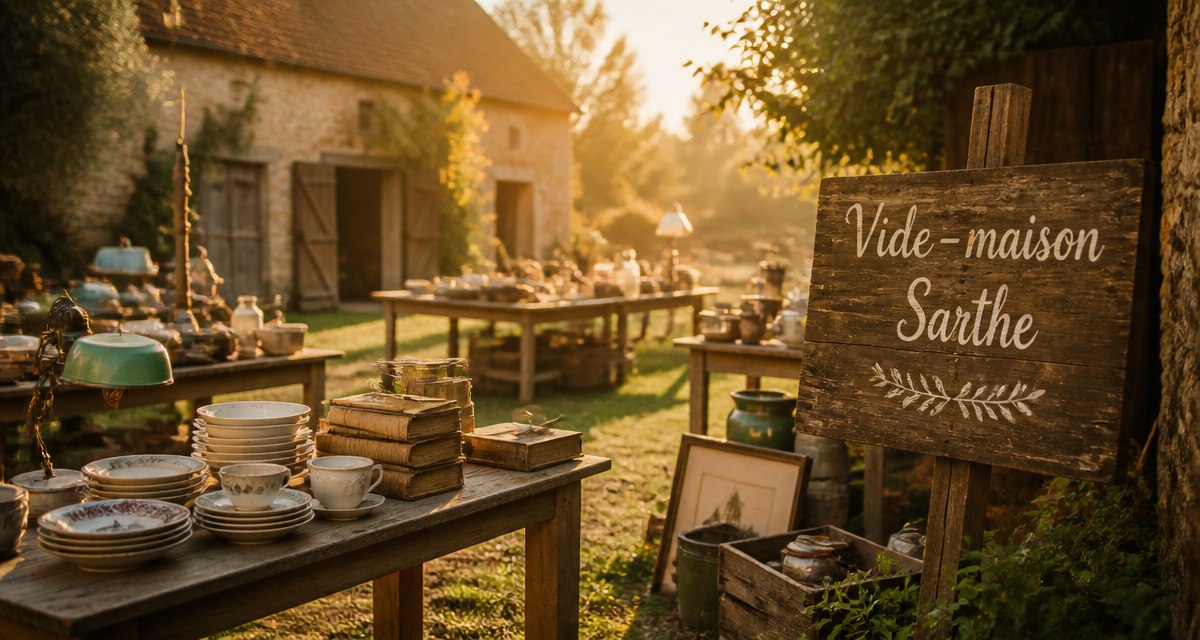 vide maison 72 cour ferme objets vintage