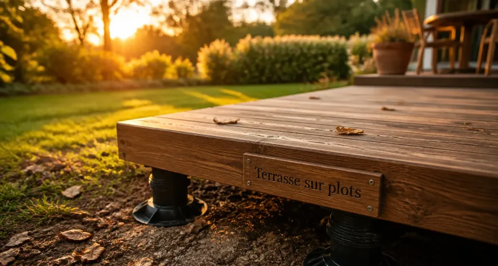 inconvénient terrasse sur plot bois jardin