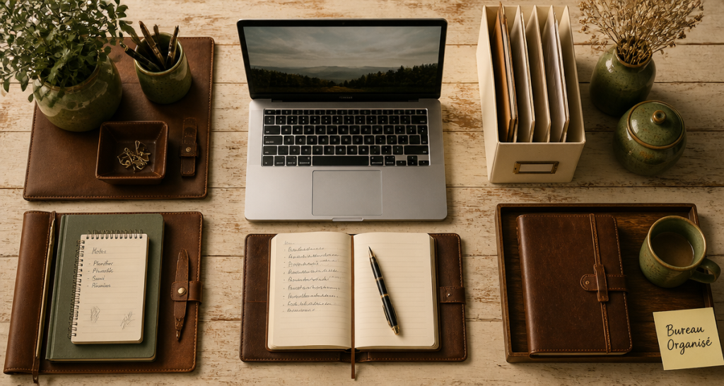 organiser un bureau zones distinctes accessoires