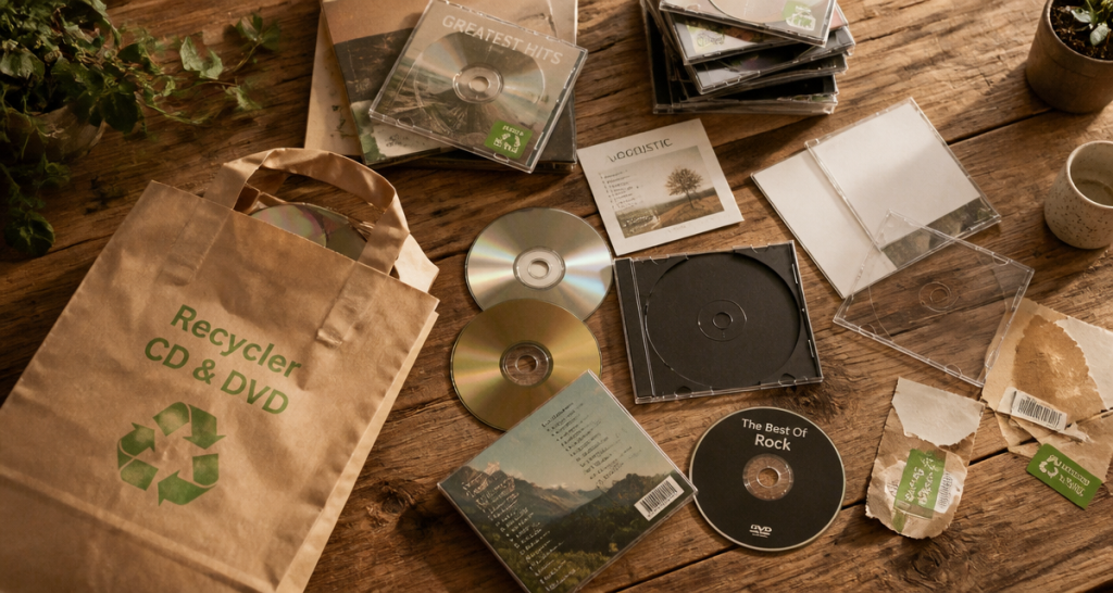 ou jeter les cd dvd recyclage table