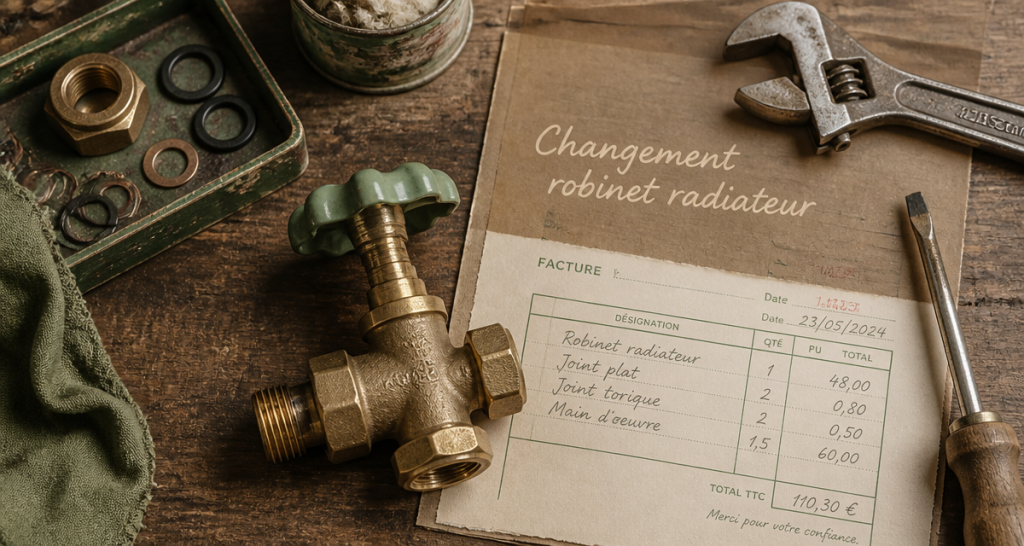 prix d un plombier pour changer un robinet de radiateur en atelier