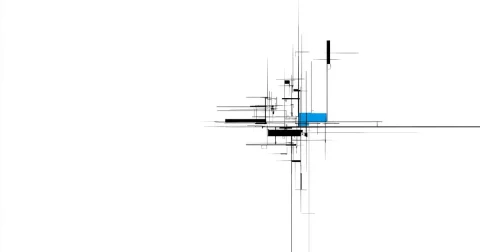 Minimal abstract diagram showing a single intersecting line fragment on a white background, representing structural simplicity in web design tools
