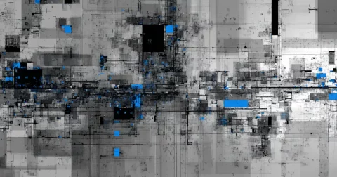 Abstract wireframe fragment showing structural constraints and congestion inside a website performance system