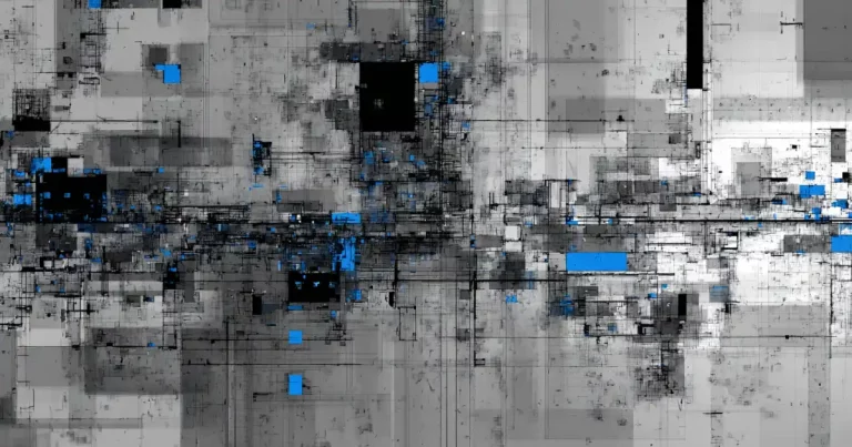 Abstract wireframe fragment showing structural constraints and congestion inside a website performance system