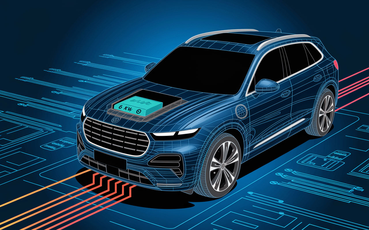 Batterie Outlander PHEV ne recharge que 6 kW schéma chargeur interne