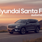 hyundai santa fe automatic suv sombre montagne coucher soleil