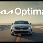 kia optima vue avant design sur route panoramique