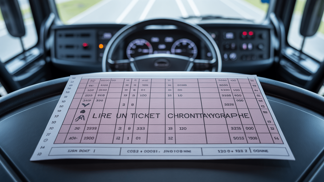 Lire ticket chronotachygraphe imprimé sur tableau de bord