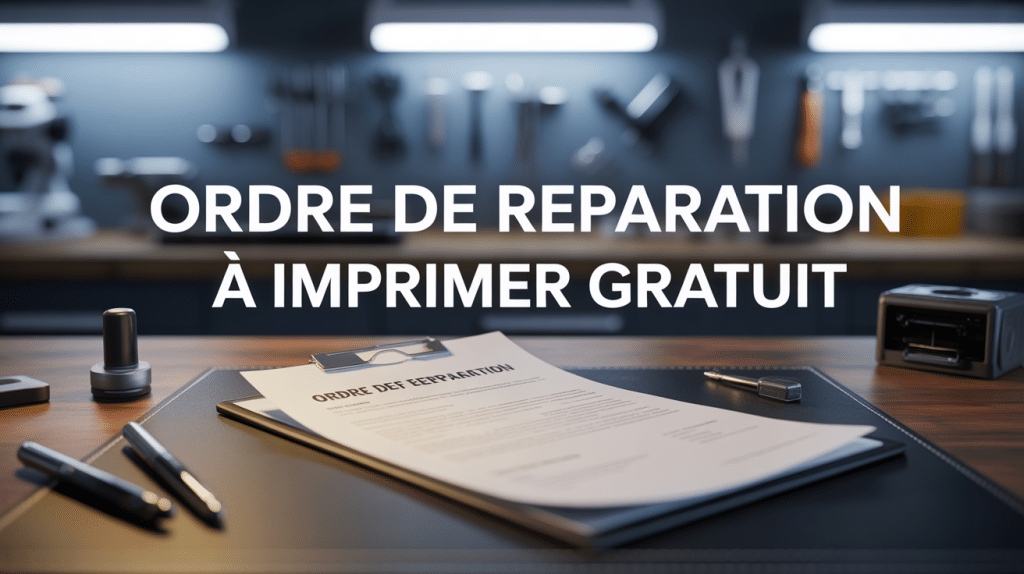 ordre de réparation à imprimer gratuit sur bureau avec outils