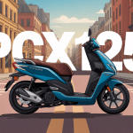 pcx125 bleu scooter honda urbain illustration