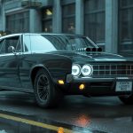 voiture john wick noire garée ruelle sombre