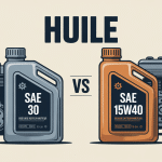huile sae 30 ou 15w40 bidons et moteur infographie
