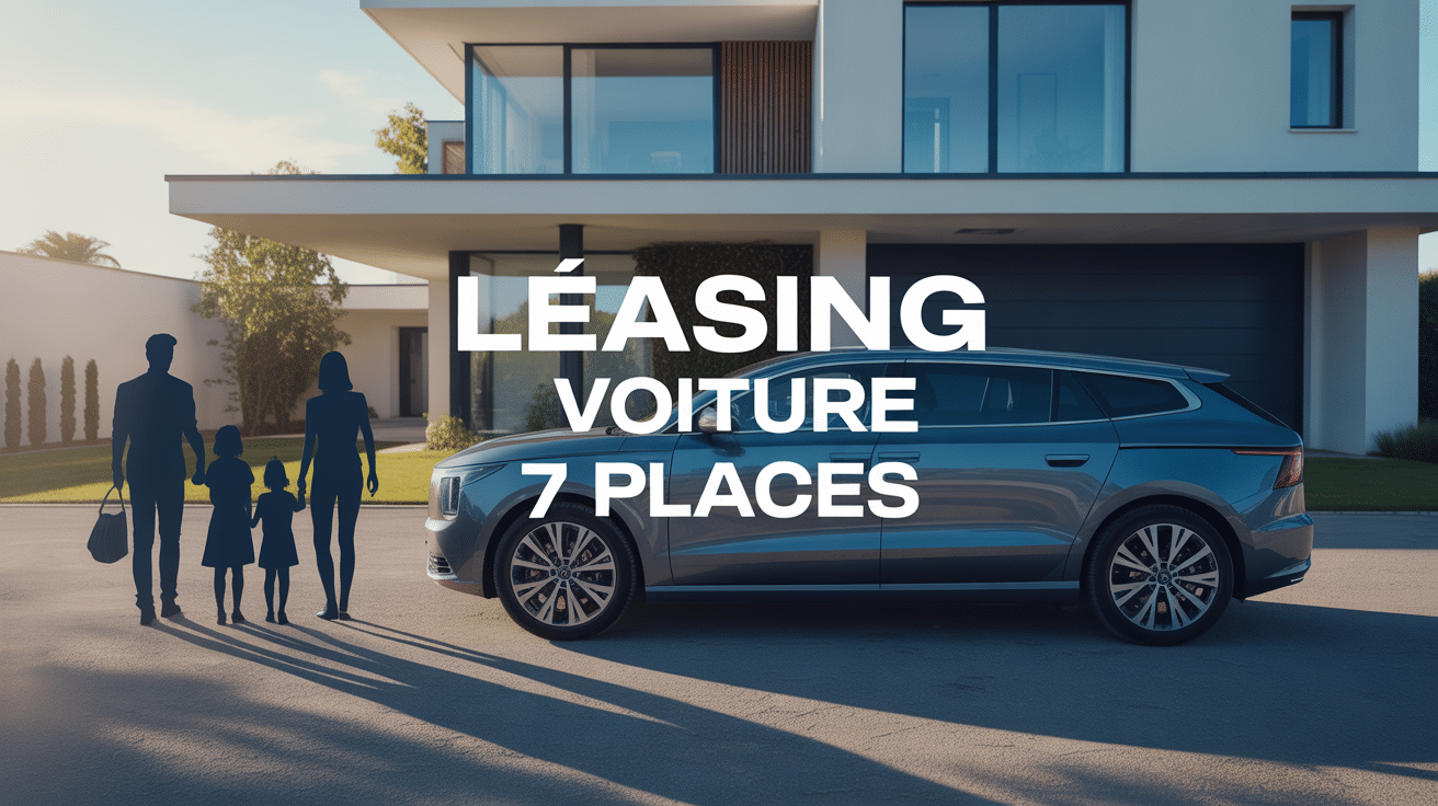 leasing voiture 7 places, voiture familiale devant maison
