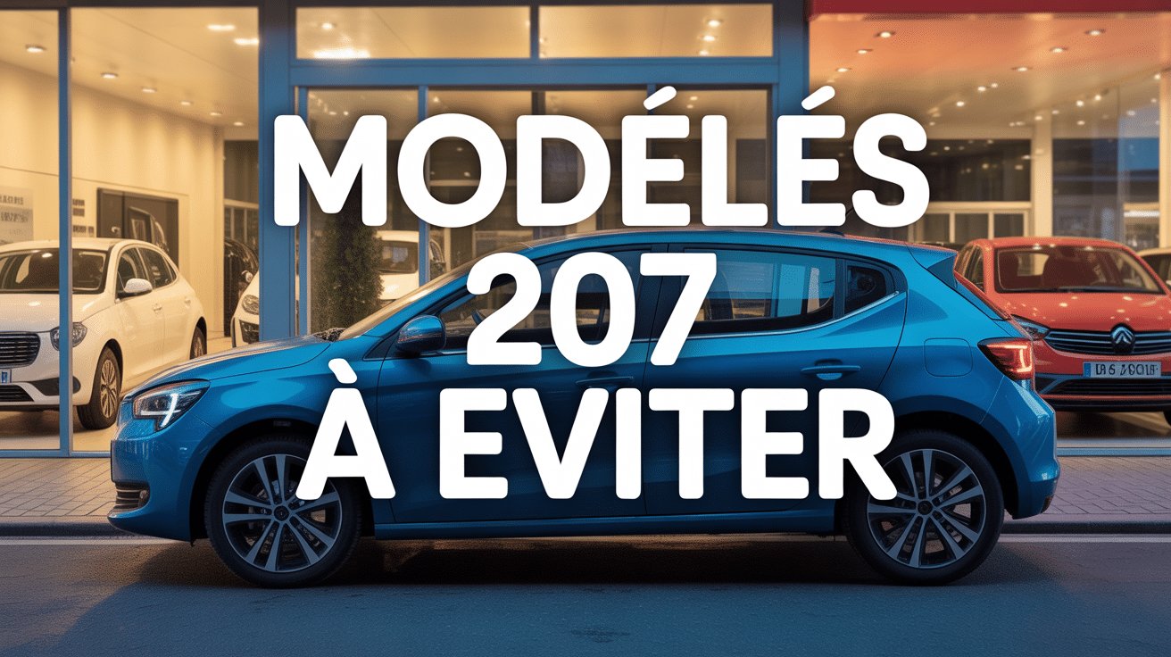 Modèle 207 à éviter berline bleue moderne concessionnaire