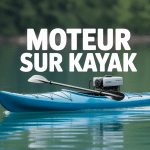 moteur sur kayak électrique sur lac tranquille