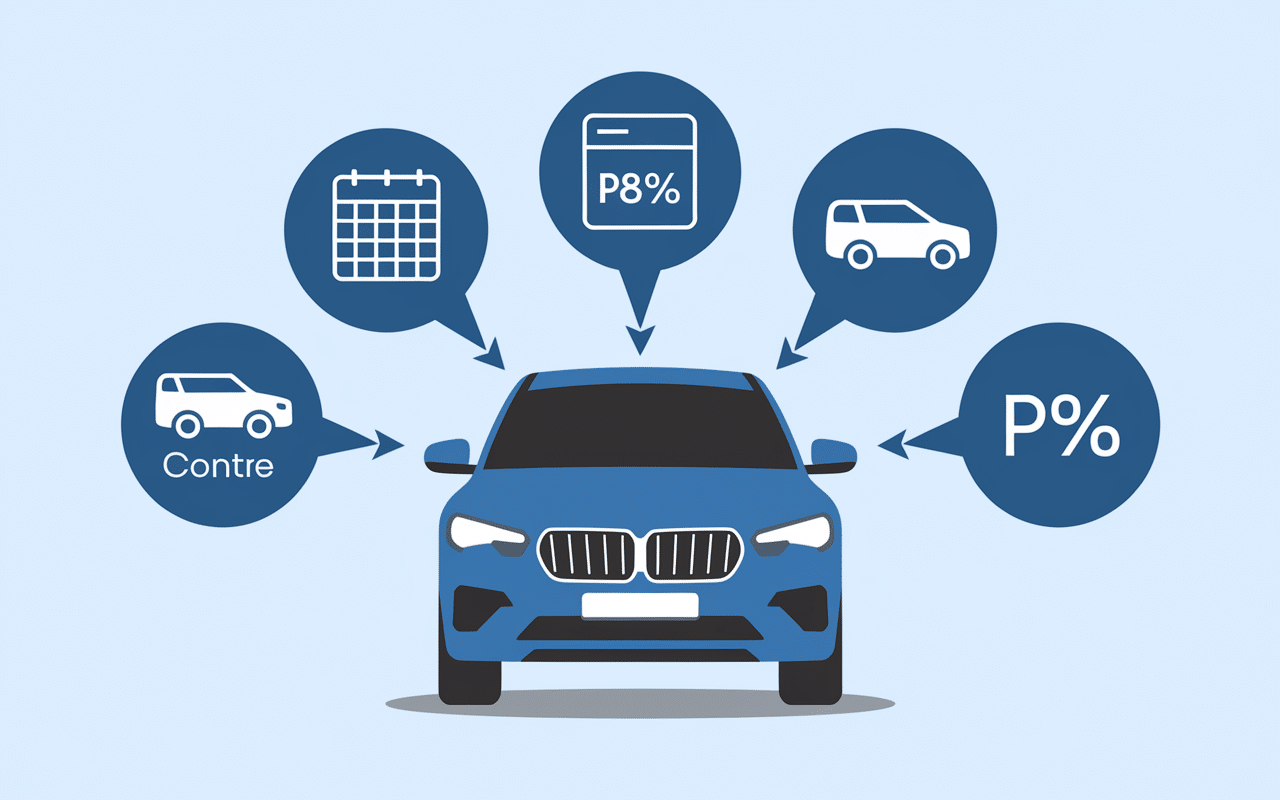 Infographie facteurs prix d'un leasing voiture