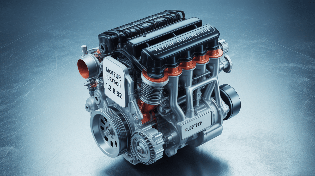 détail moteur puretech 1.2 82 en coupe