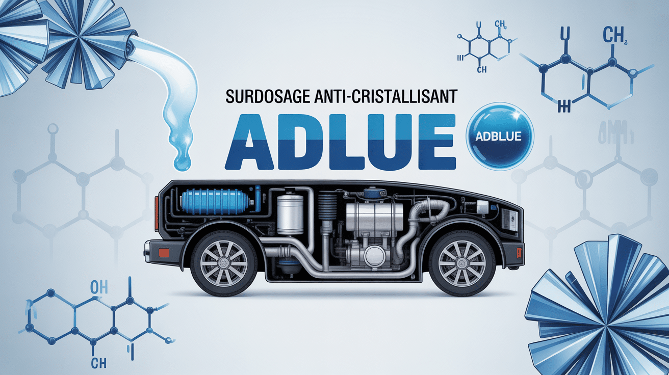 Illustration surdosage anti-cristallisant adblue système échappement SCR