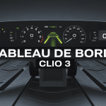 tableau de bord de la clio 3 avec voyants et écran central