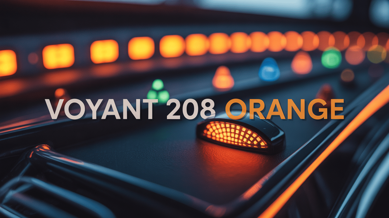 Tableau de bord avec voyant 208 orange allumé