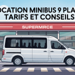 Tarif location minibus 9 places Leclerc devant supermarché