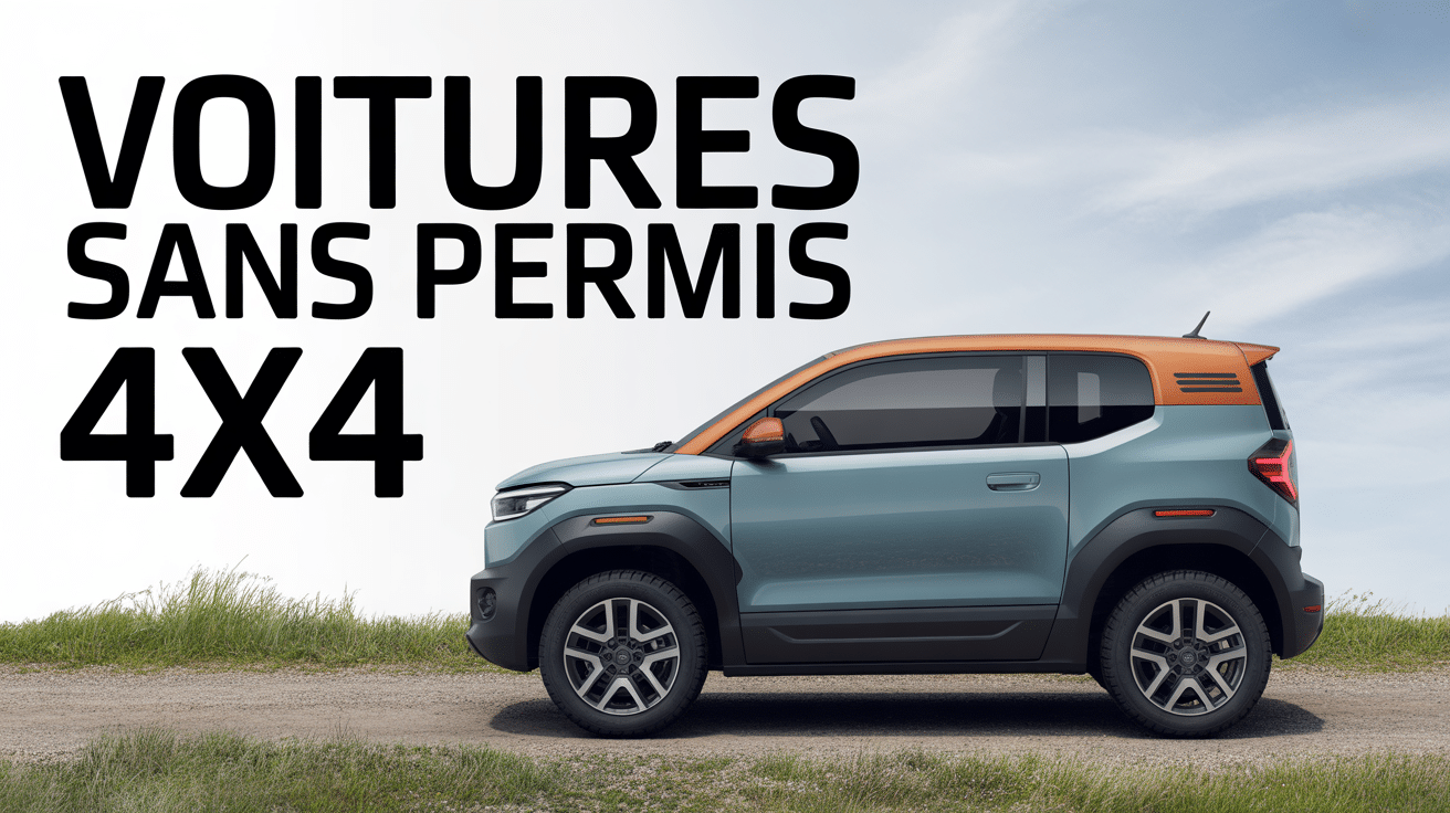 voiture sans permis 4x4 robuste stationnée sur chemin