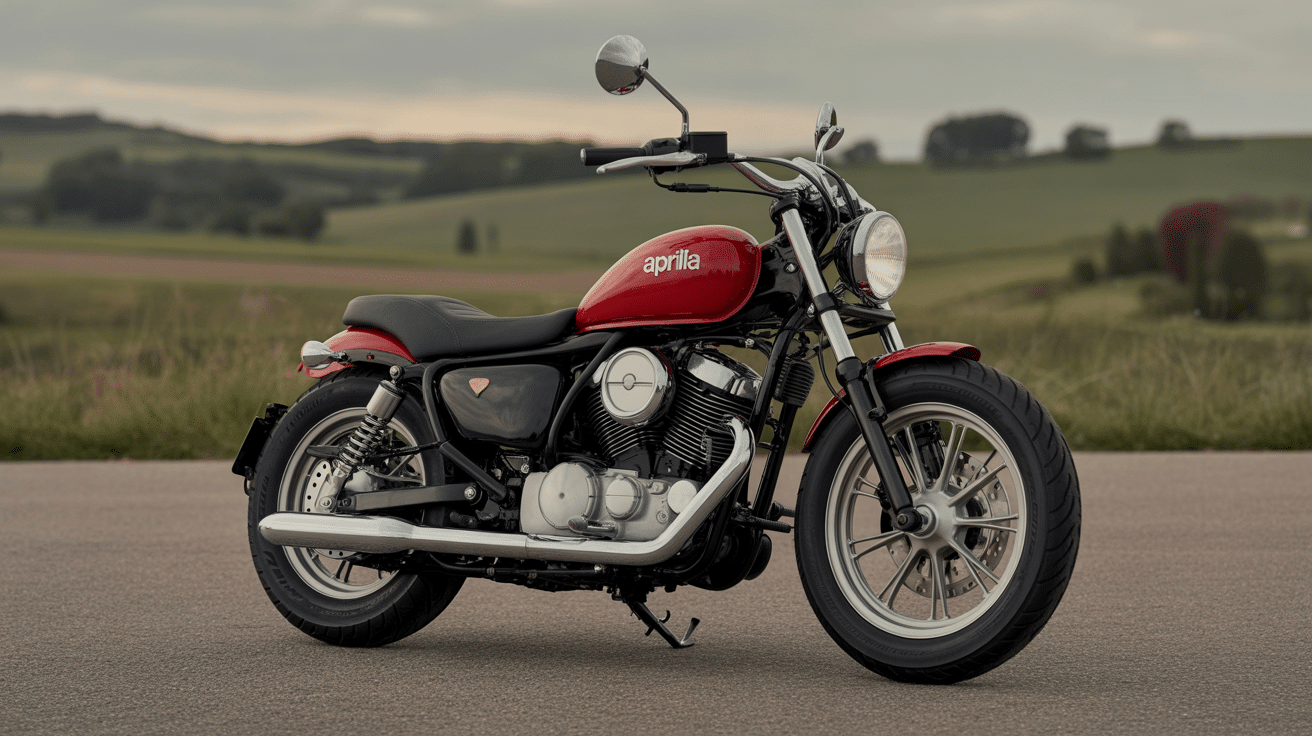 aprilia red rose 125 moto custom rouge noire