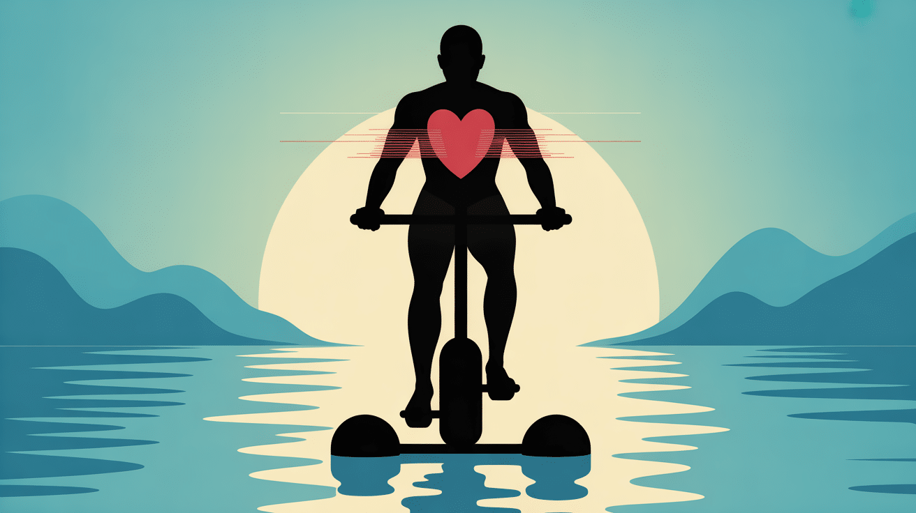 Aquatic bicycle silhouette activité physique muscles et cardio