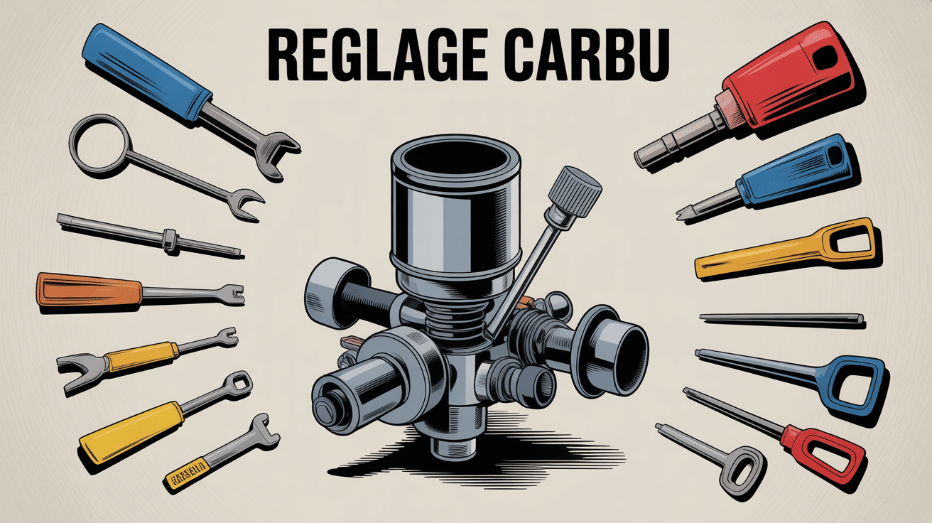 reglage carbu gros plan carburateur outils garage
