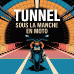 Illustration tunnel sous la Manche moto moderne