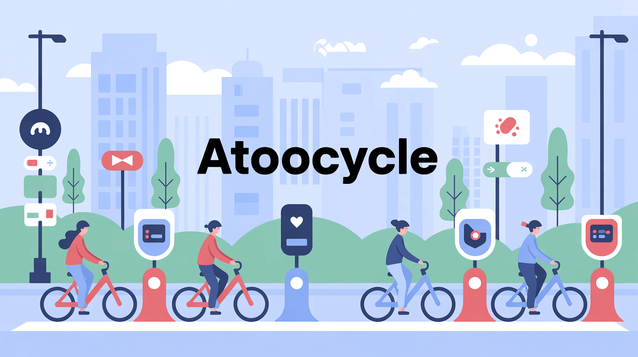 illustration réseau atoocycle vélos stations urbain