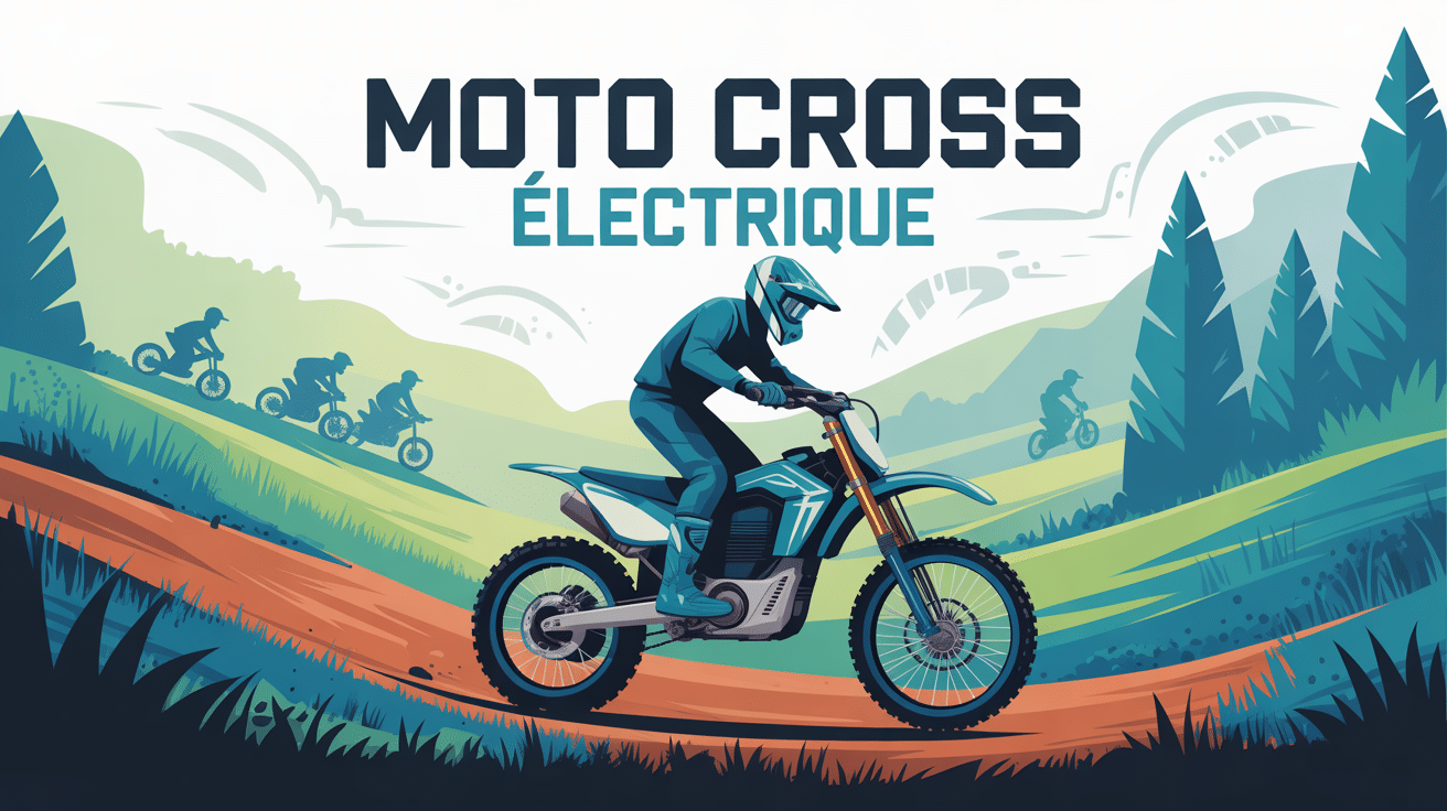 cross electrique sur terrain nature illustration