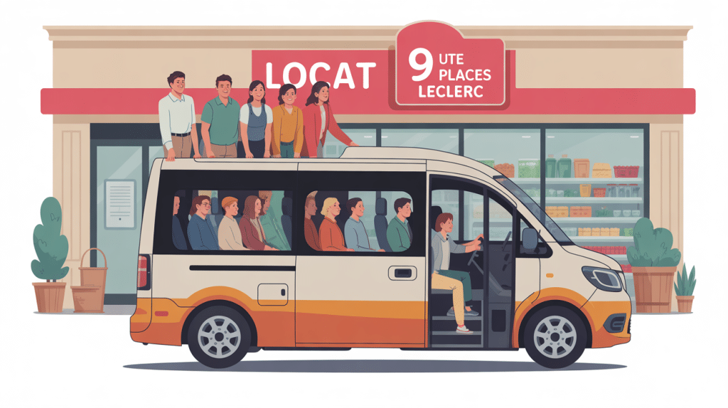 location 9 places leclerc illustration groupe devant agence