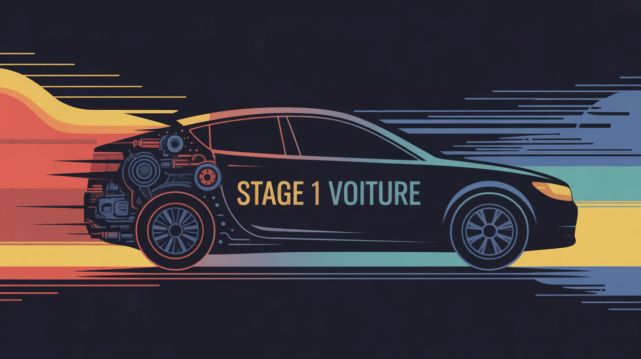 stage 1 voiture prix illustration vectorielle moteur