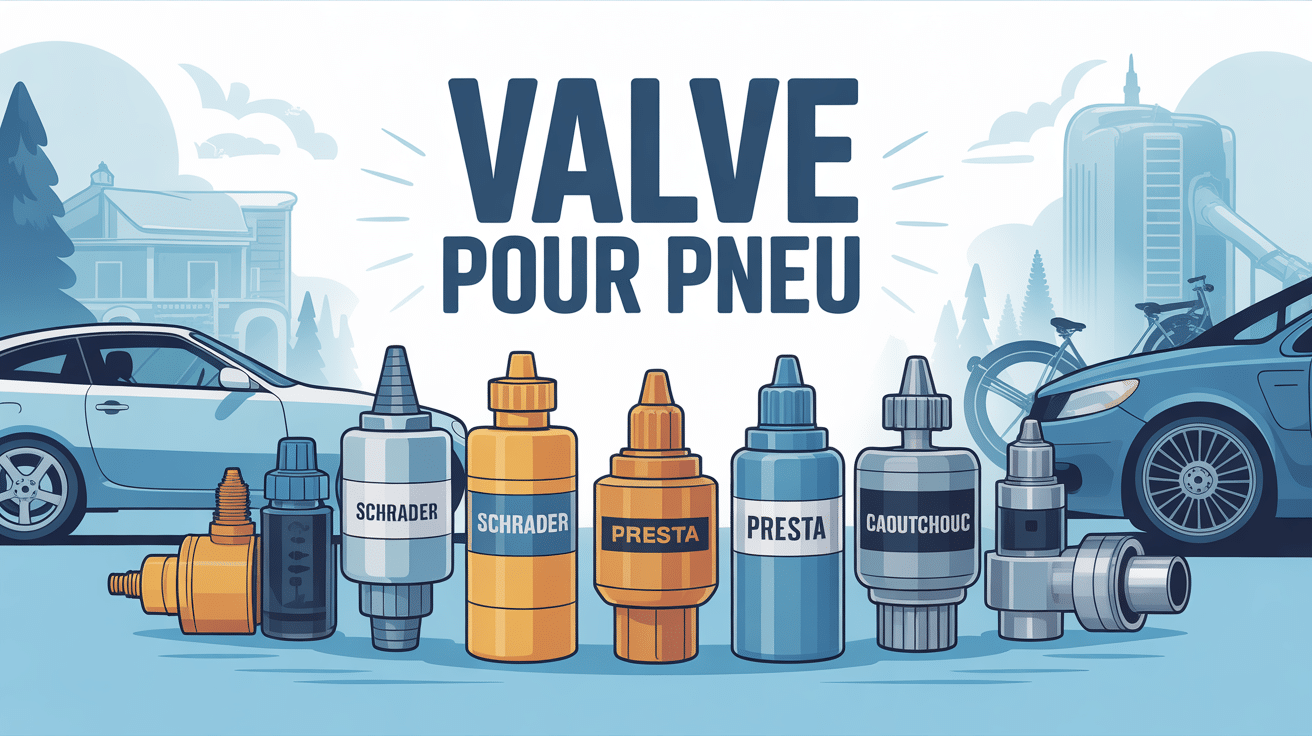 illustration valve pour pneu schrader presta caoutchouc metallique