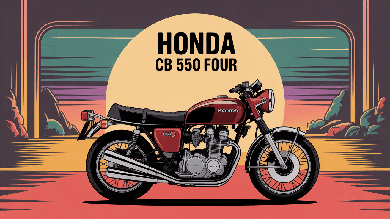Illustration vectorielle centrale 550 Four Honda années 70