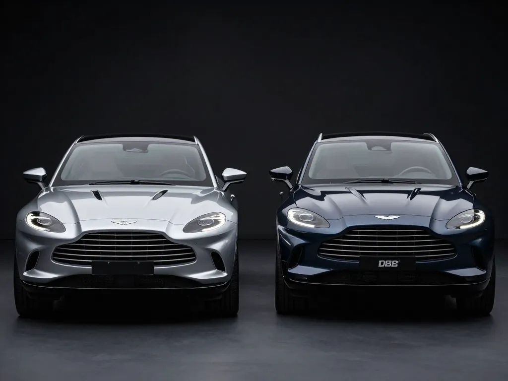 Design extérieur Aston Martin DBX Concept et DBX de série côte à côte