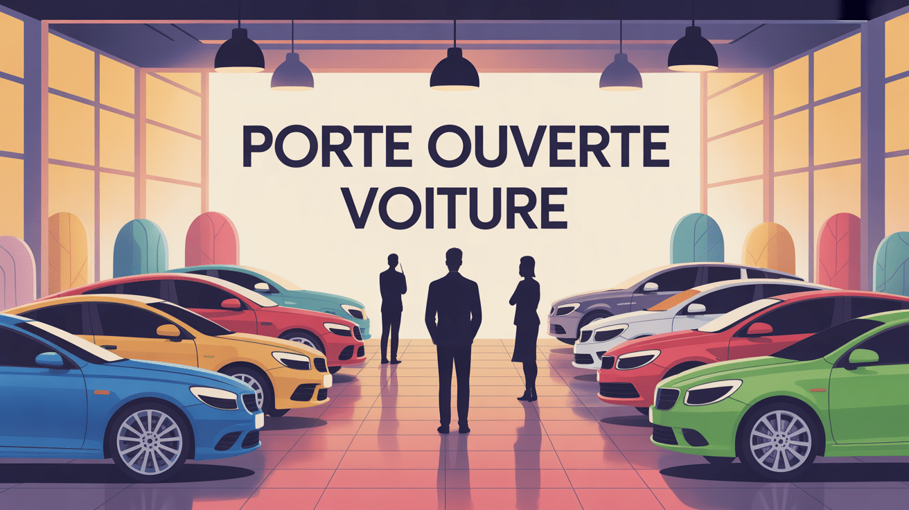 illustration porte ouverte voiture concession