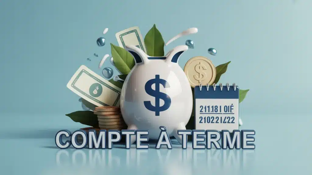 Illustration compte à terme avec tirelire et calendrier