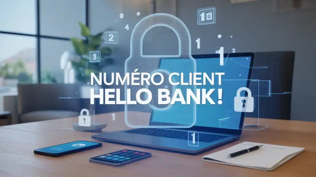 Illustration numérique sécurisée numéro client Hello bank!