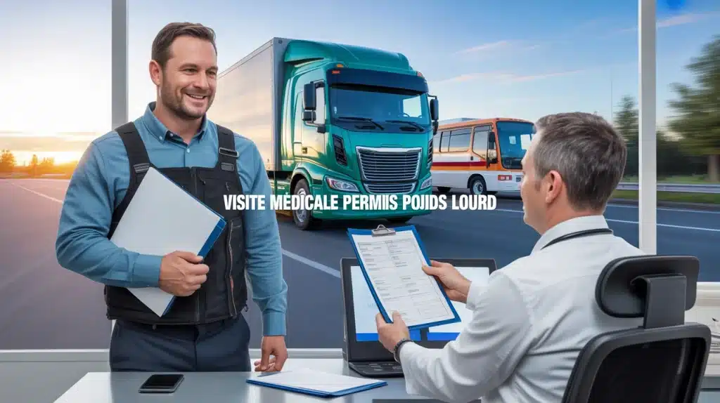 Illustration de démarche liée au permis poids lourd