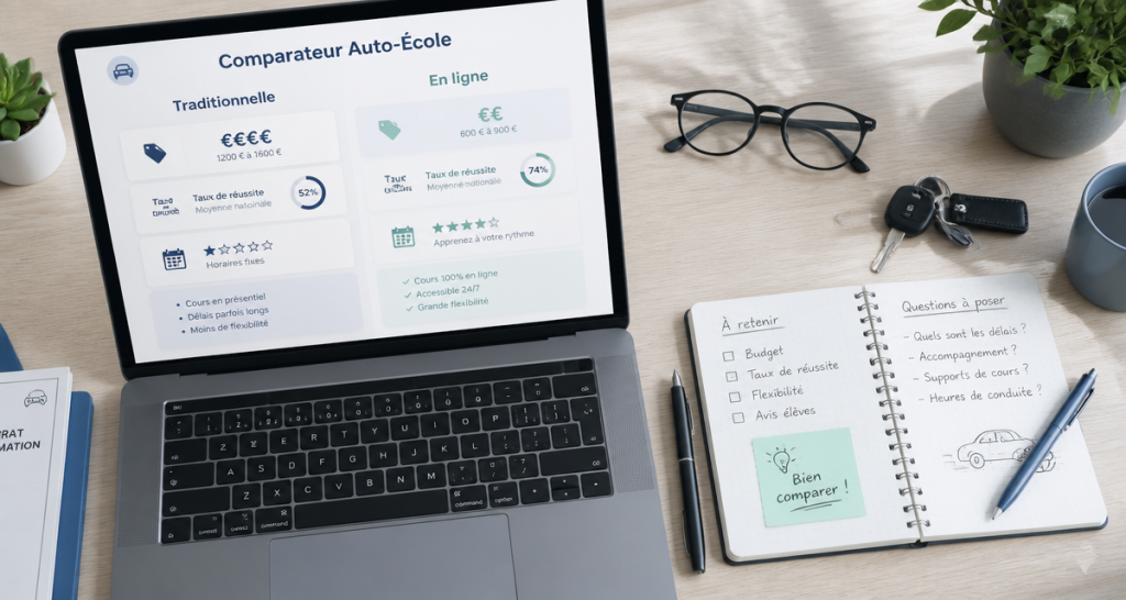 Permis de conduire : comment utiliser un comparateur d&rsquo;auto-école pour comparer prix, taux de réussite et qualité ?