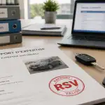 rapport expertise RSV voiture sur bureau