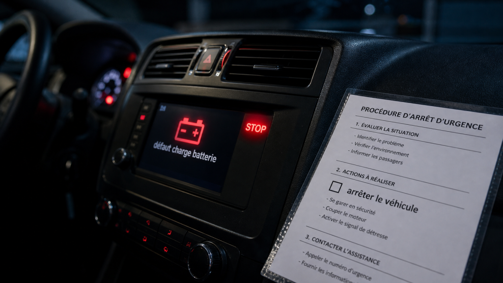 Défaut charge batterie, arrêtez le véhicule : l’alerte à ne jamais ignorer